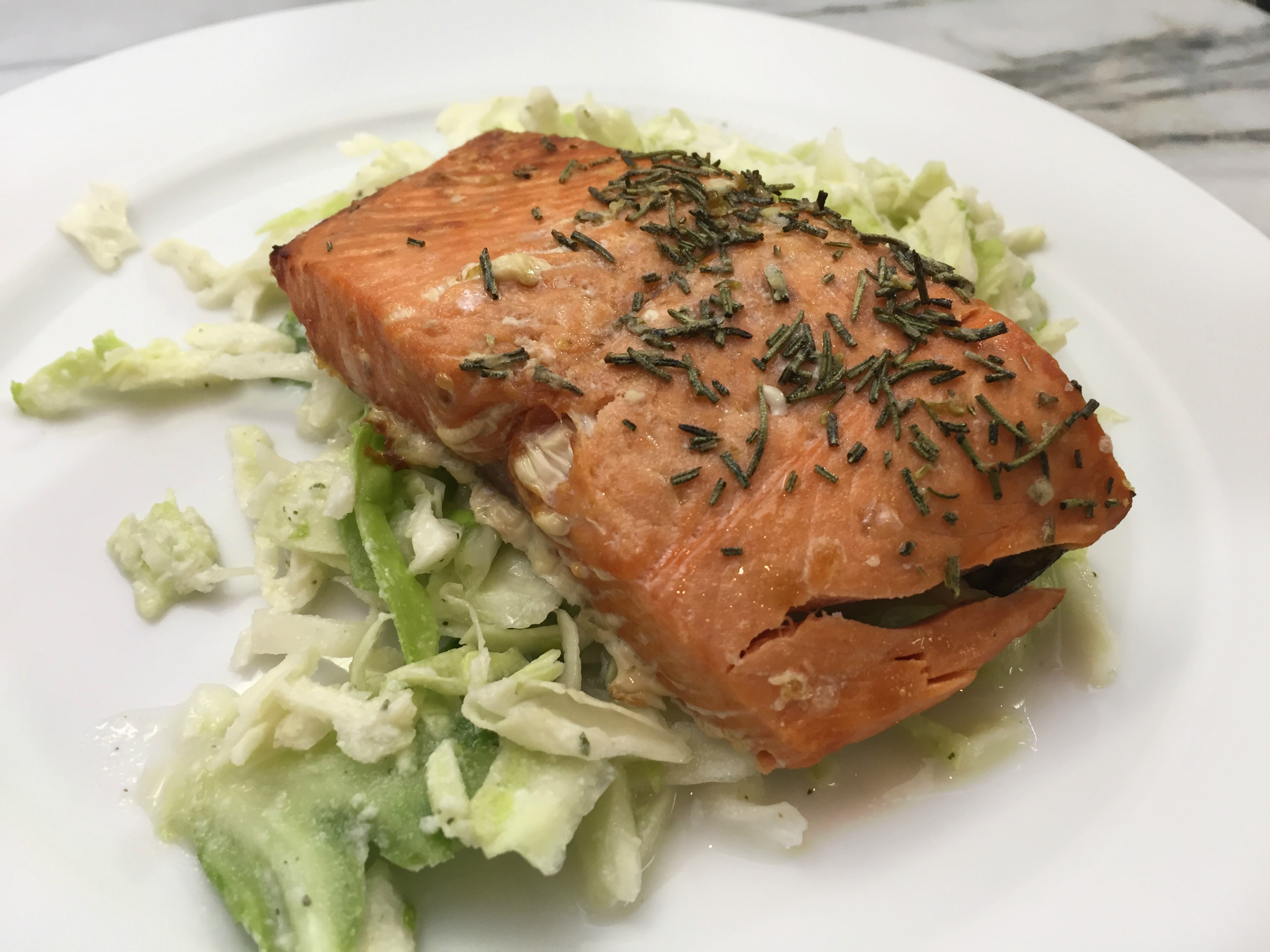Salmon and Cabbage with Paleo Dressing
