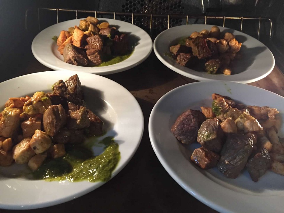 Chimichurri Steak and Chicken Bites