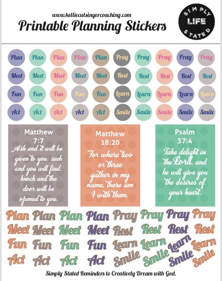 Kellie Cutsinger Coaching Planning Stickers