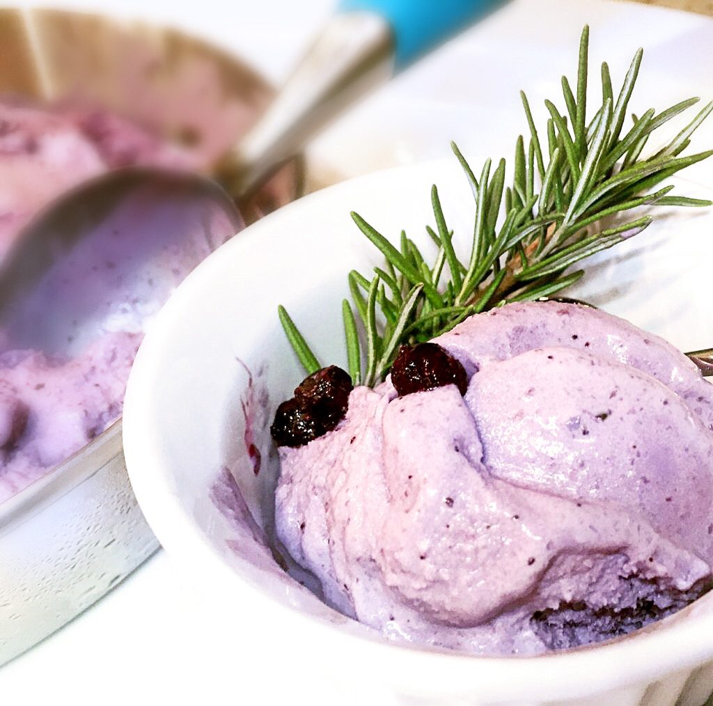 Paleo Blueberry Rosemary Ice-Cream