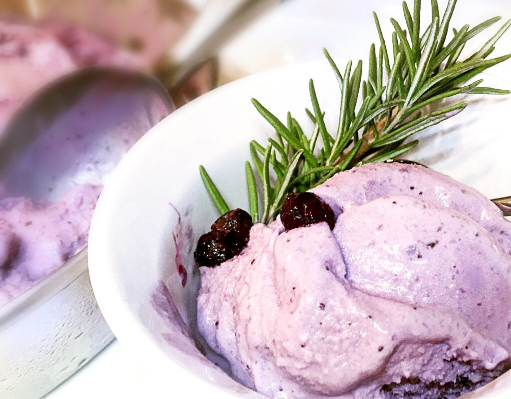 Paleo Blueberry Rosemary Ice-Cream