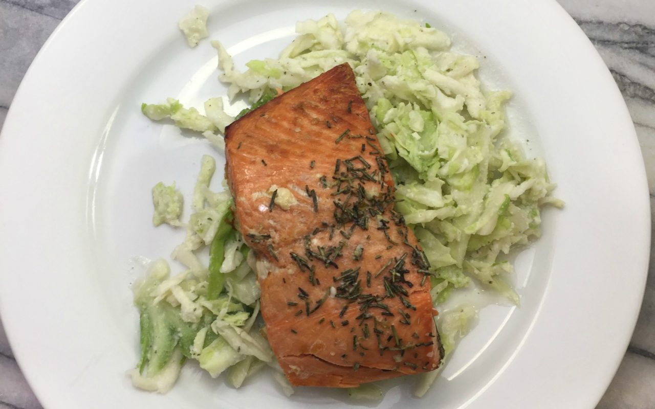 Rosemary Salmon & Cabbage Slaw with Lemongrass Dressing